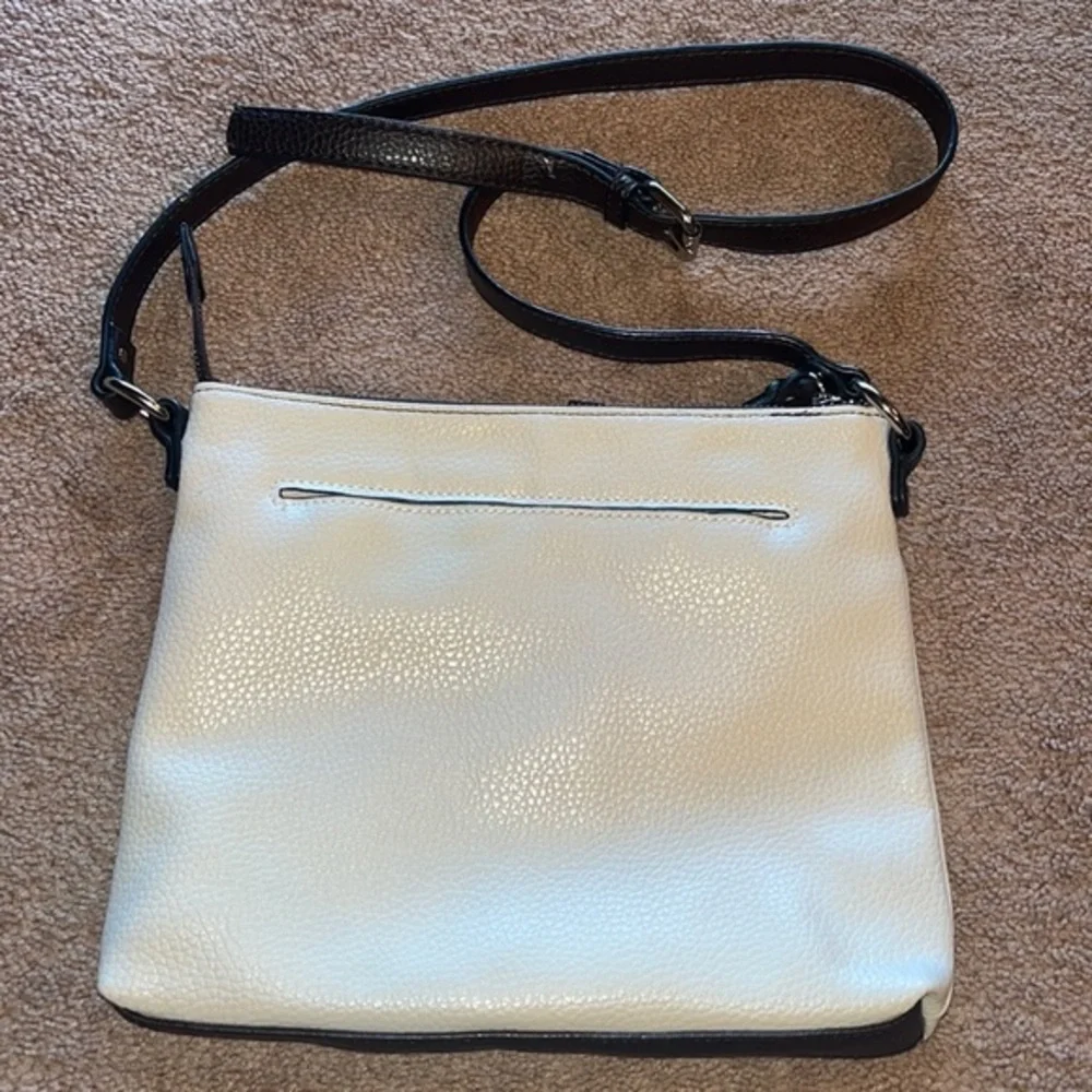 Dana Buchman Faux Leather Crossbody Bag White & Black